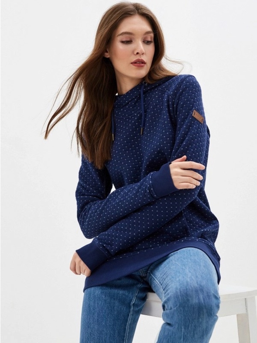 Roxy Navy Dipsy Quilted Tech Hoodie (Medium)
